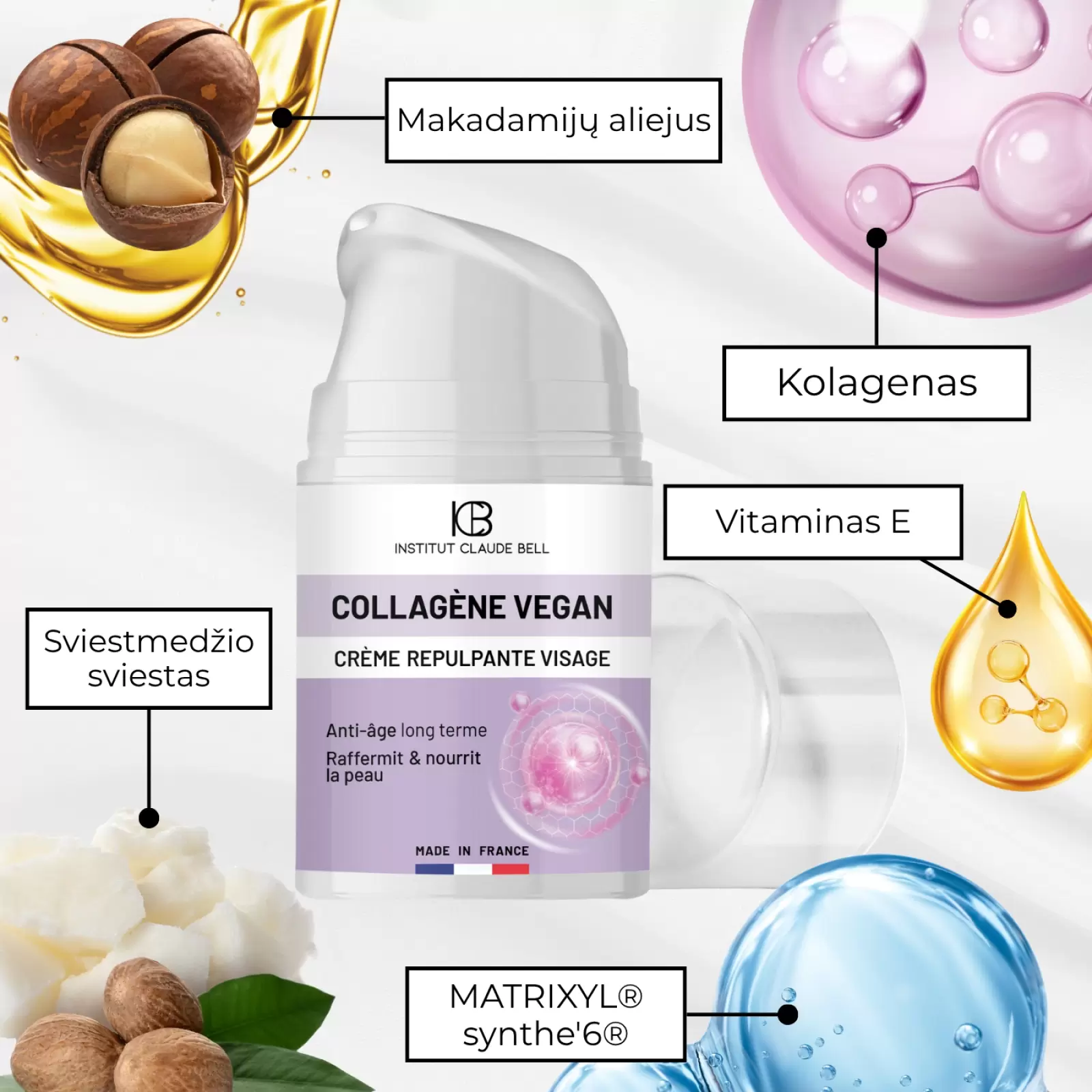 Veido kontūrus išryškinantis ir putlinantis kolageno kremas su Matrixyl® Synthe’6® peptidais Veido kontūrus išryškinantis ir putlinantis kolageno kremas su Matrixyl® Synthe’6® peptidais